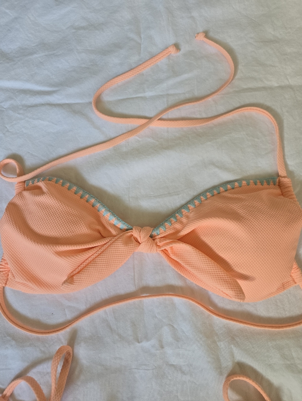 Peach Tie-String Bikini Set - Picture 3 of 4